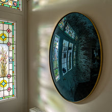 Load image into Gallery viewer, Aged Blue Round Convex Mirror